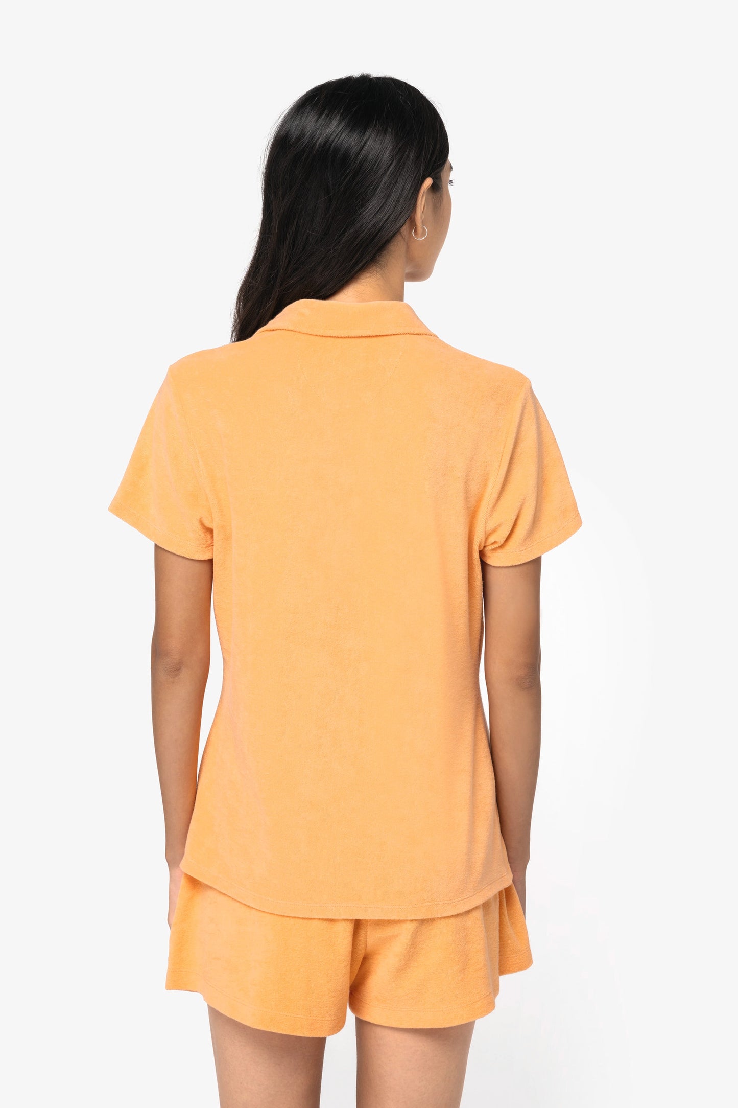 Polo de algodón orgánico con textura de toalla — Mujer