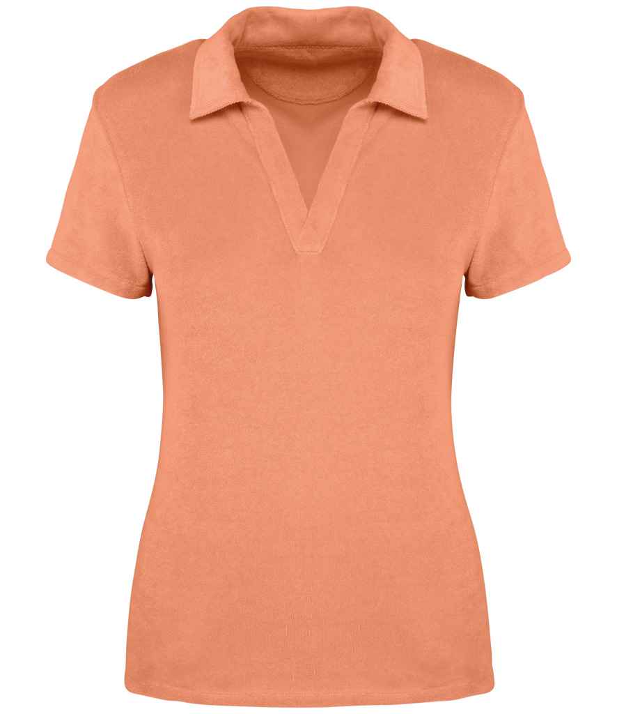 Polo de algodón orgánico con textura de toalla — Mujer
