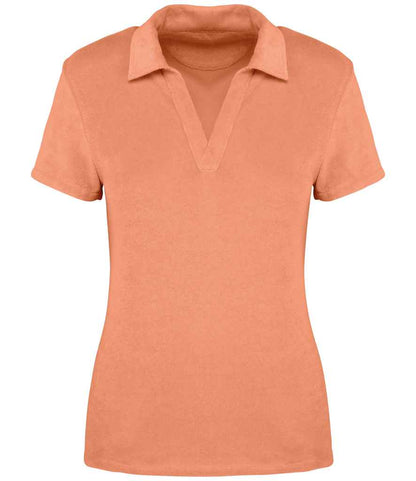 Polo de algodón orgánico con textura de toalla — Mujer