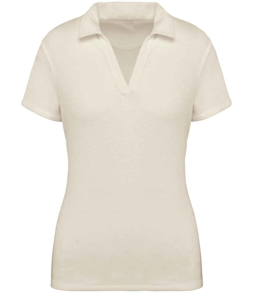 Polo de algodón orgánico con textura de toalla — Mujer