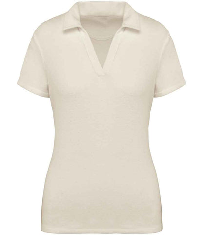 Polo de algodón orgánico con textura de toalla — Mujer