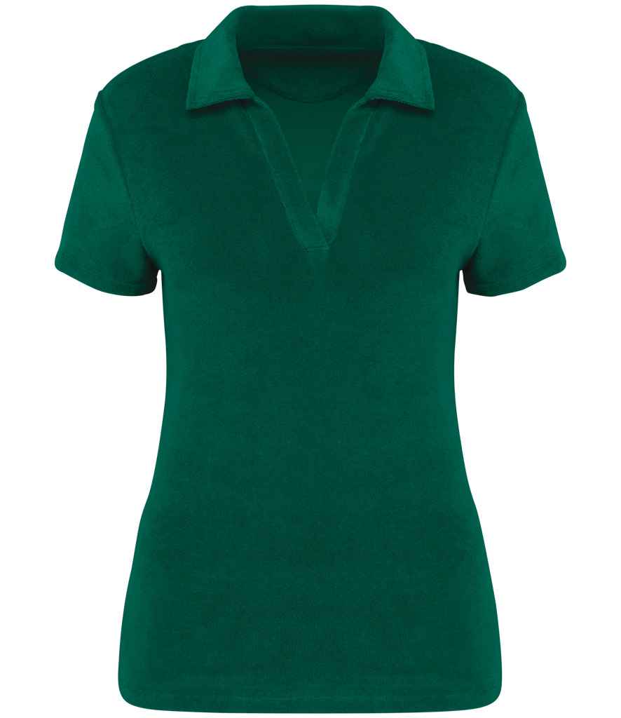 Polo de algodón orgánico con textura de toalla — Mujer
