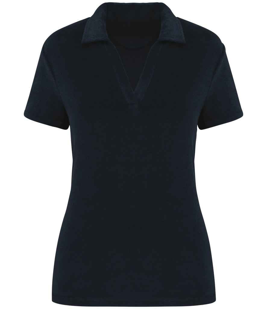 Polo de algodón orgánico con textura de toalla — Mujer