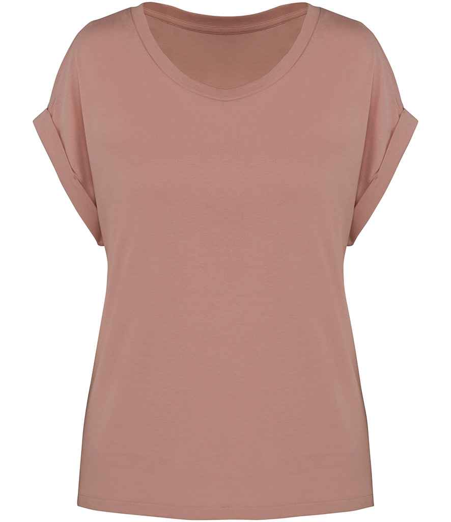 Earth Wardrobe Organic Cotton Loose Fit Roll Sleeve T-Shirt: Womens