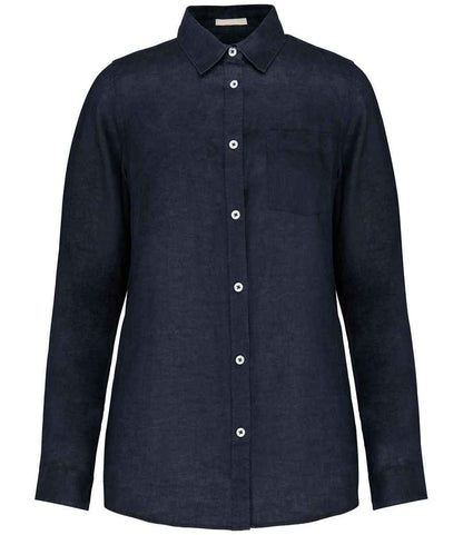 Linen Long Sleeve Shirt: Womens