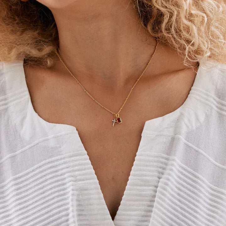 Savaé Design Birthstone Cross Pendant Necklace