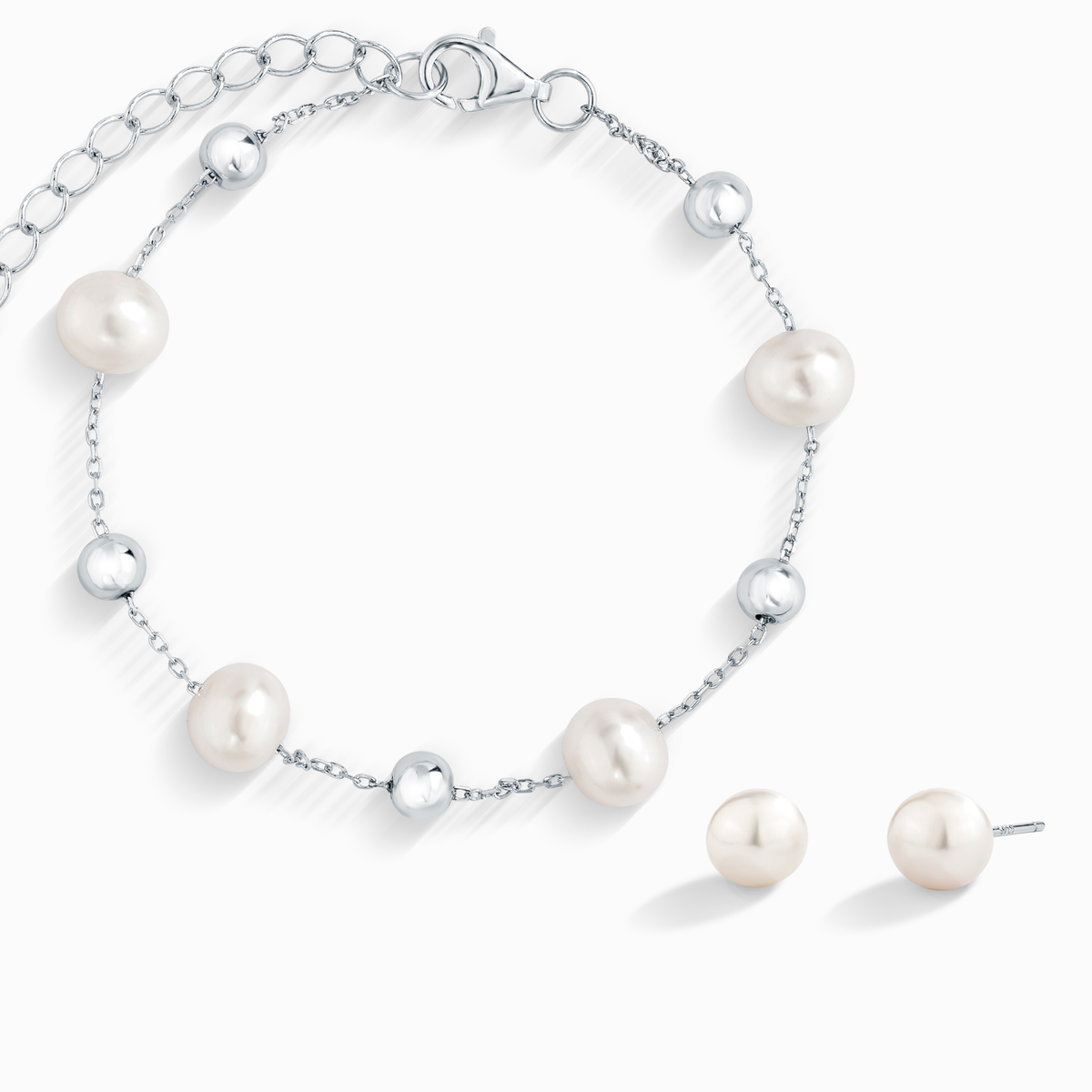 Vianne Jewellery Pearl Everyday Jewellery Set in Sterling Silver