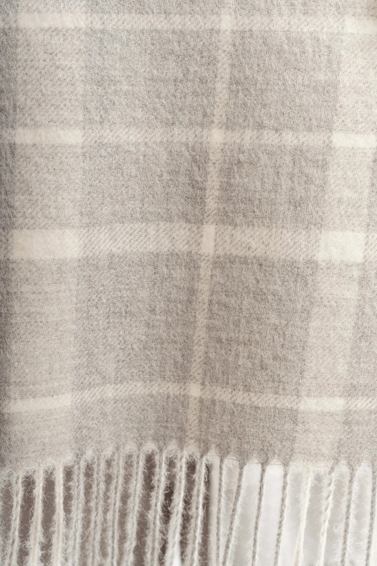 Lavender Hill Clothing Luxury Alpaca Plaid Scarf in Undyed Fibres