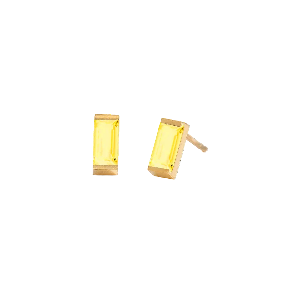 Savaé Design Rectangle Birthstone Earrings