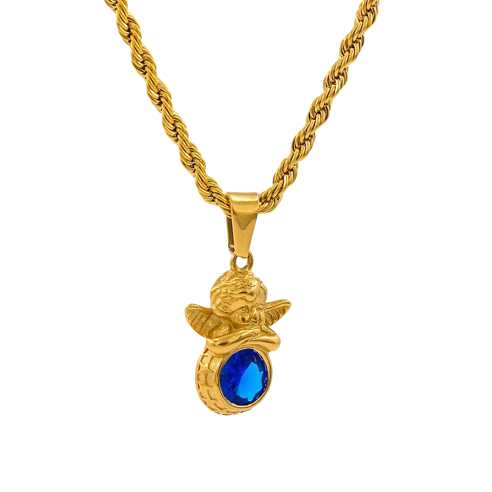 Savaé Design Dainty Angel Birthstone Necklace