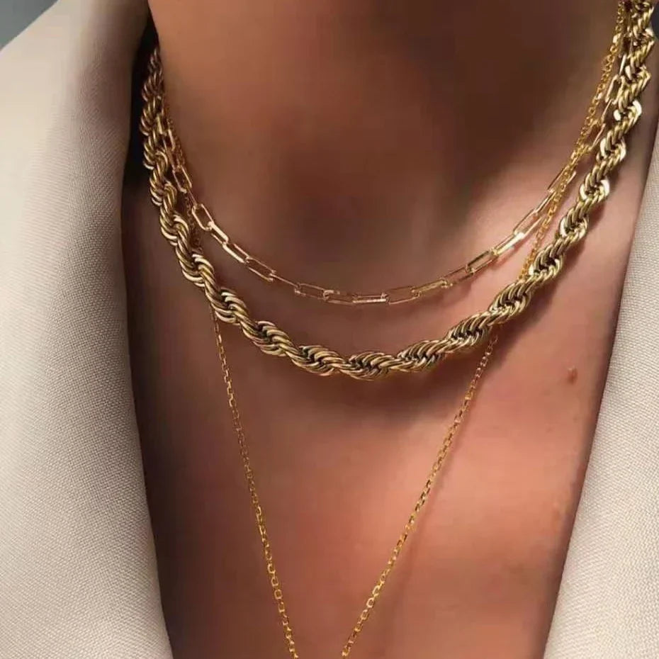 Savaé Design 18K Gold Spiral Twist Rope Chain Necklace