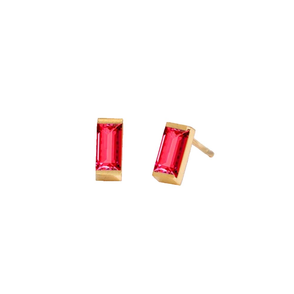 Savaé Design Rectangle Birthstone Earrings