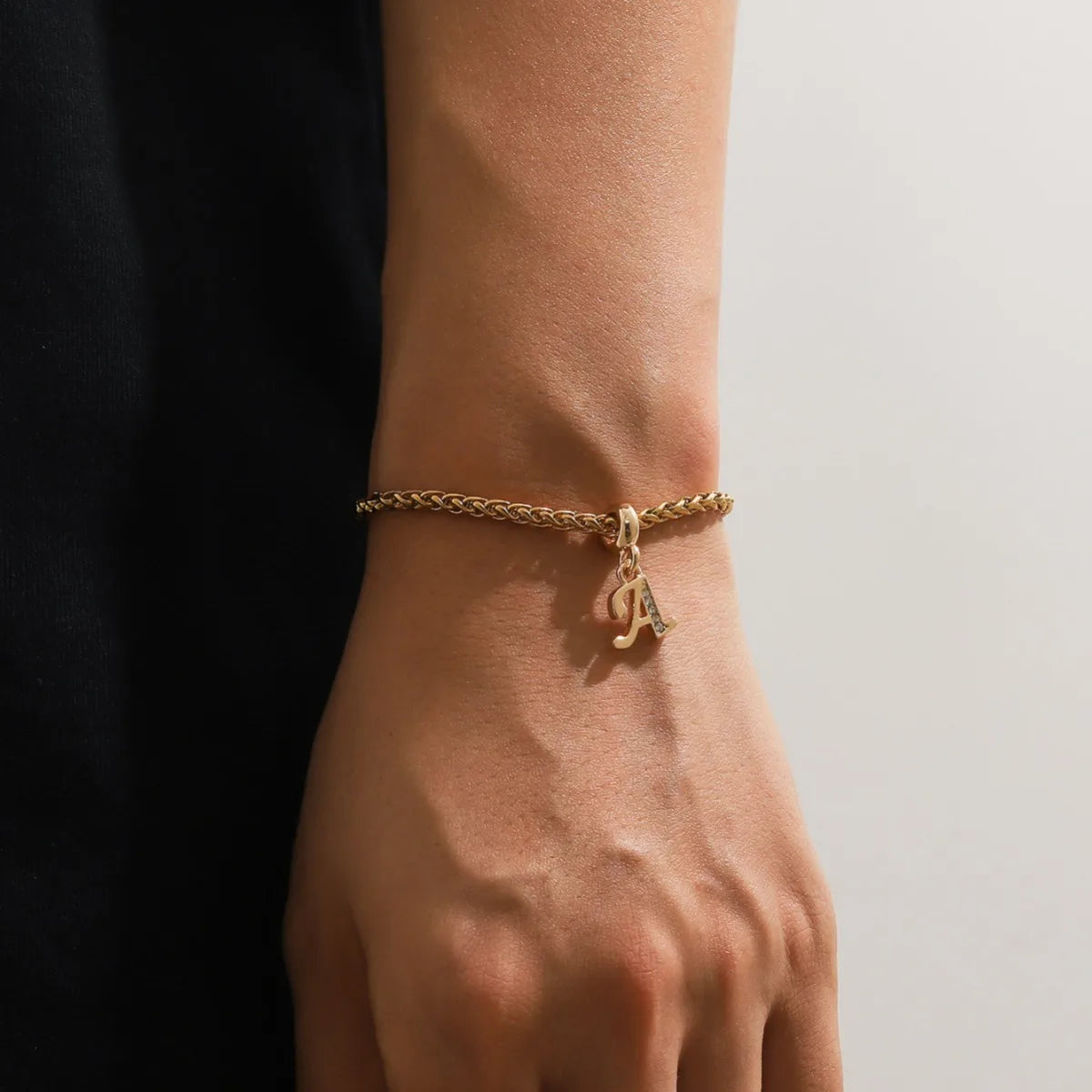 Savaé Design Initial Charm Bracelet in Gold and Silver