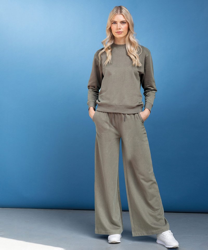 Regenerated Cotton Wide-Leg Joggers for Women