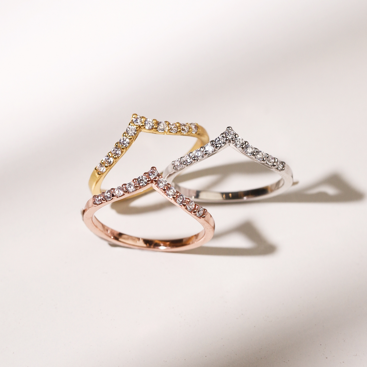 Vianne Jewellery Wishbone Curved Eternity Ring in Sterling Silver