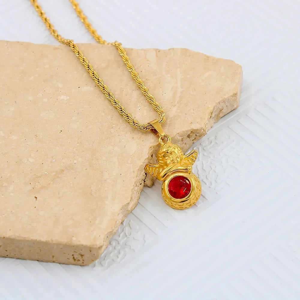 Savaé Design Dainty Angel Birthstone Necklace