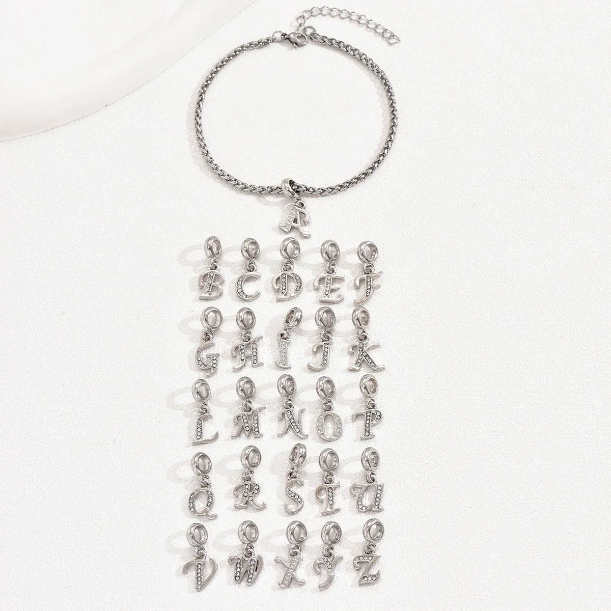Savaé Design Initial Charm Bracelet in Gold and Silver