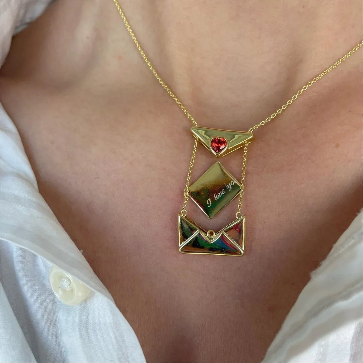 Savaé Design Envelope Heart Pendant Necklace