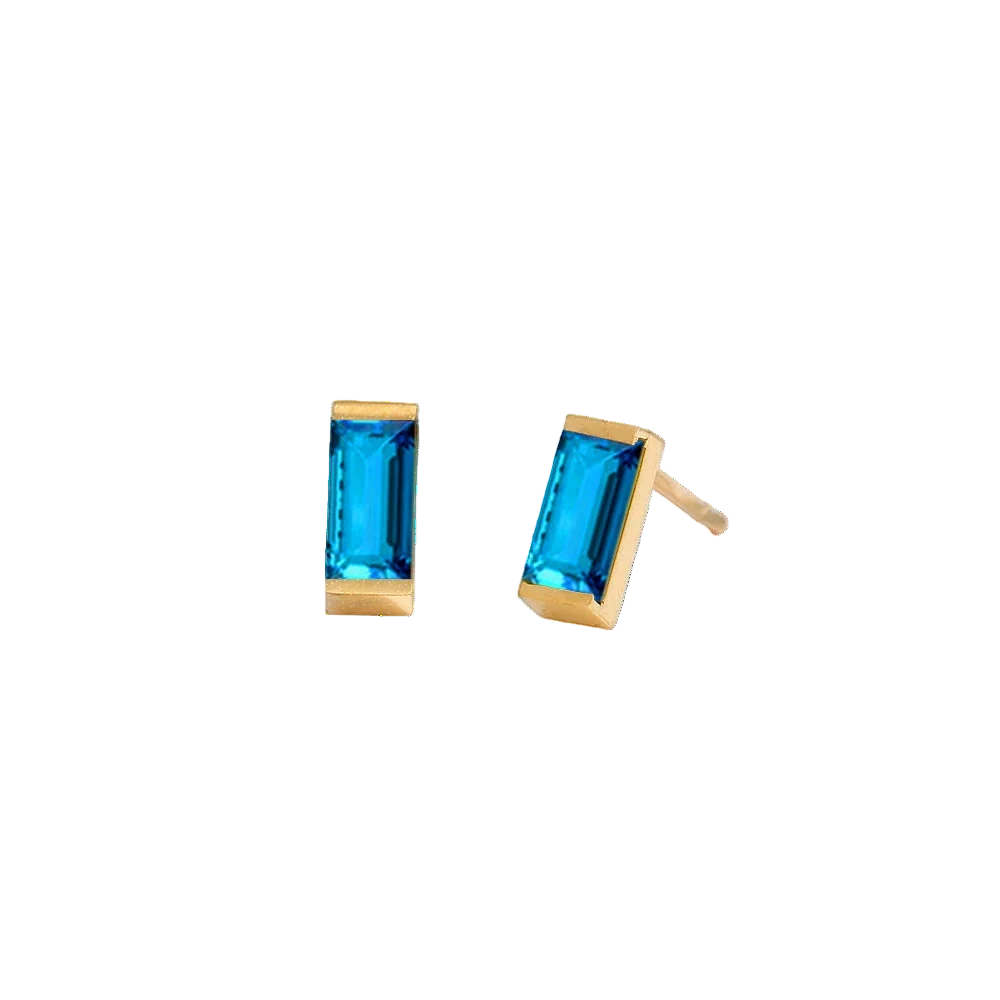 Savaé Design Rectangle Birthstone Earrings