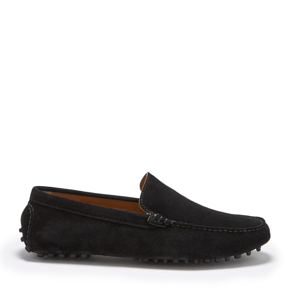 Hugs & Co. Black Italian Suede Contemporary Driving Loafers for Men