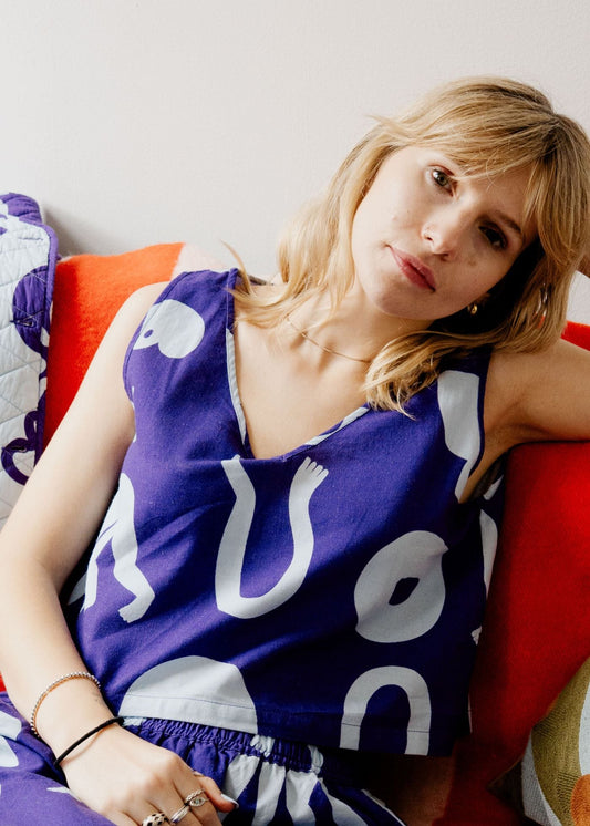 Wild Clouds Organic Cotton & Linen Two-Way Tank