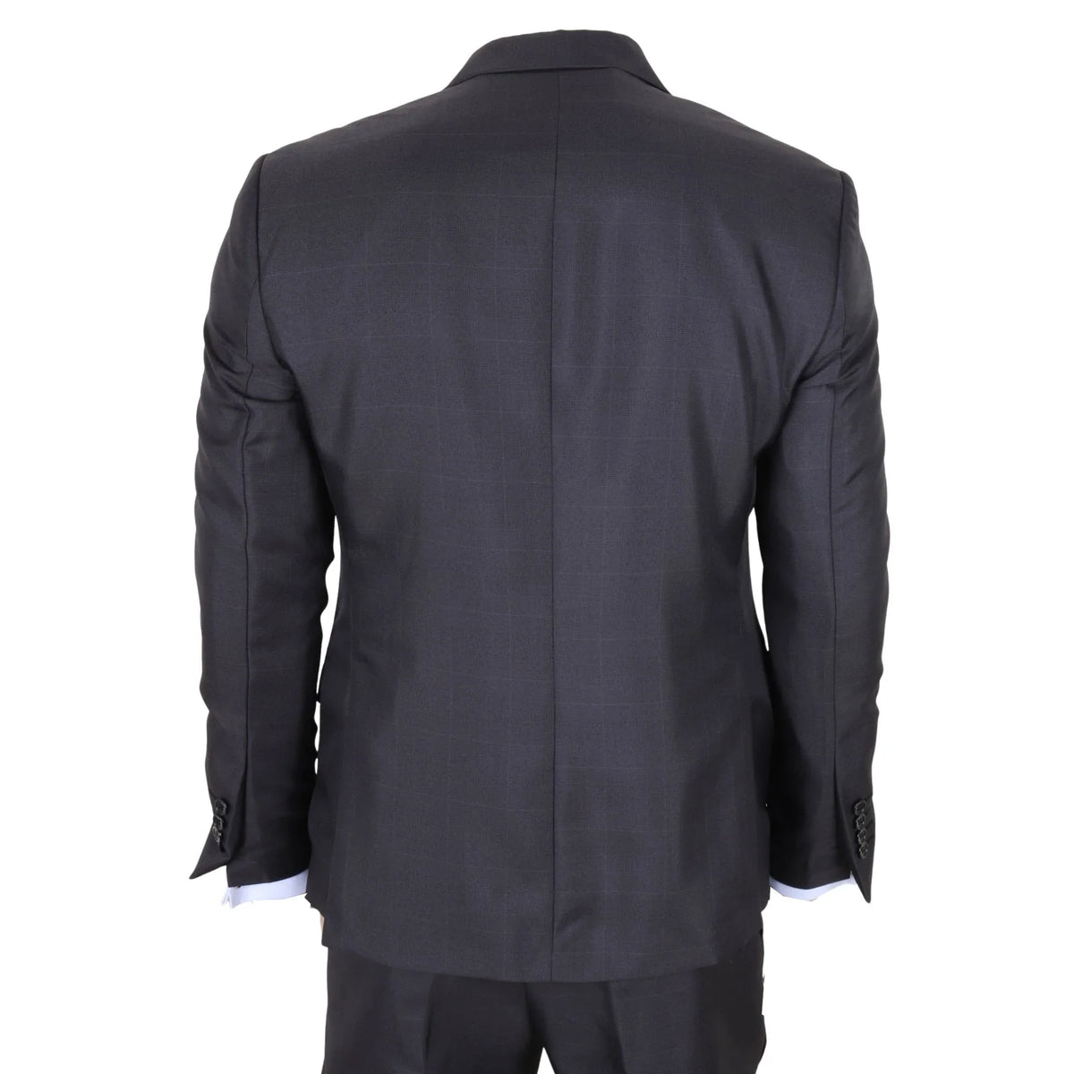 Men's Charcoal Check 3 Piece Tailored Fit Suit by TruClothing