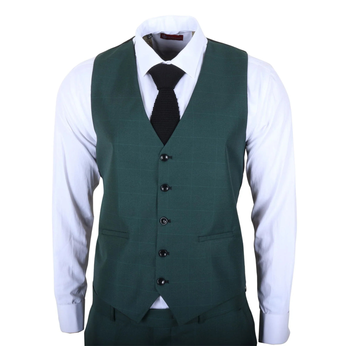 Men's Green Check 3 Piece Tailored Fit Suit by TruClothing