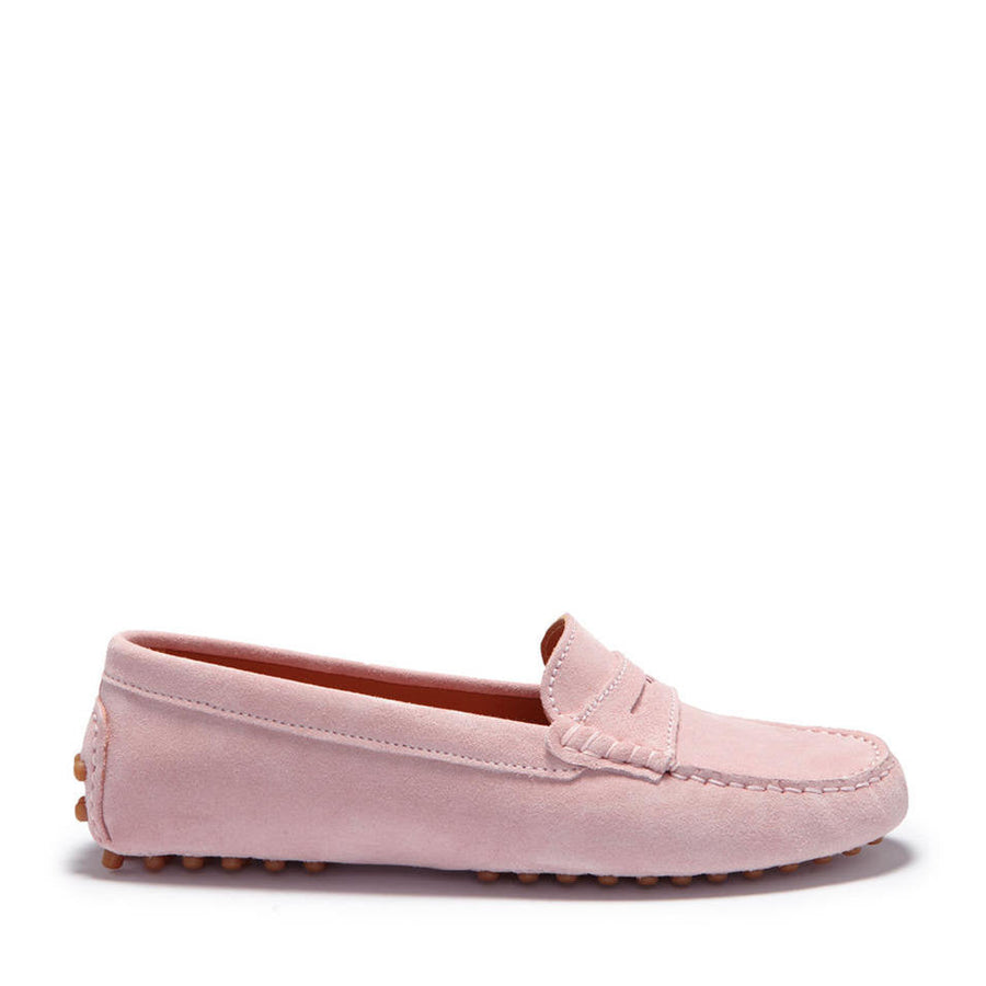 Hugs & Co. Women's Ice Pink Suede Penny Driving Loafers