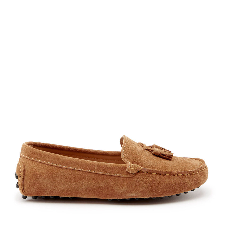 Hugs & Co. Women's Tobacco Suede Tasselled Driving Loafers