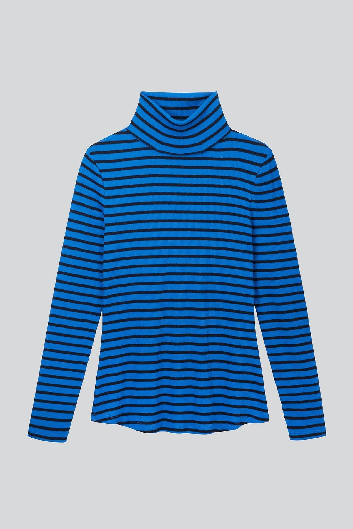 Lavender Hill Clothing Long Sleeve Striped Cotton Roll Neck Top