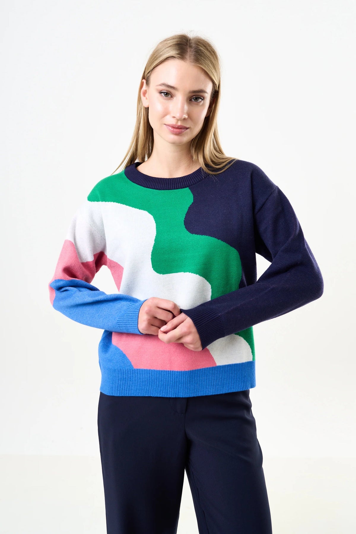 Abra Squiggle Engineered Jacquard Jumper - Bascora