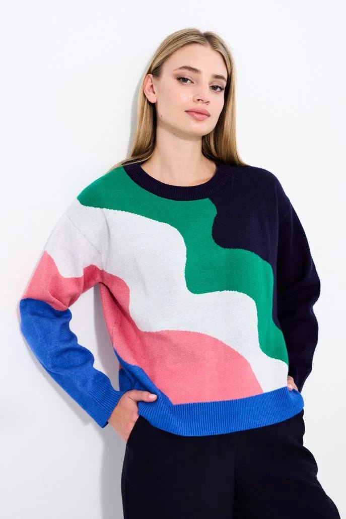 Abra Squiggle Engineered Jacquard Jumper - Bascora