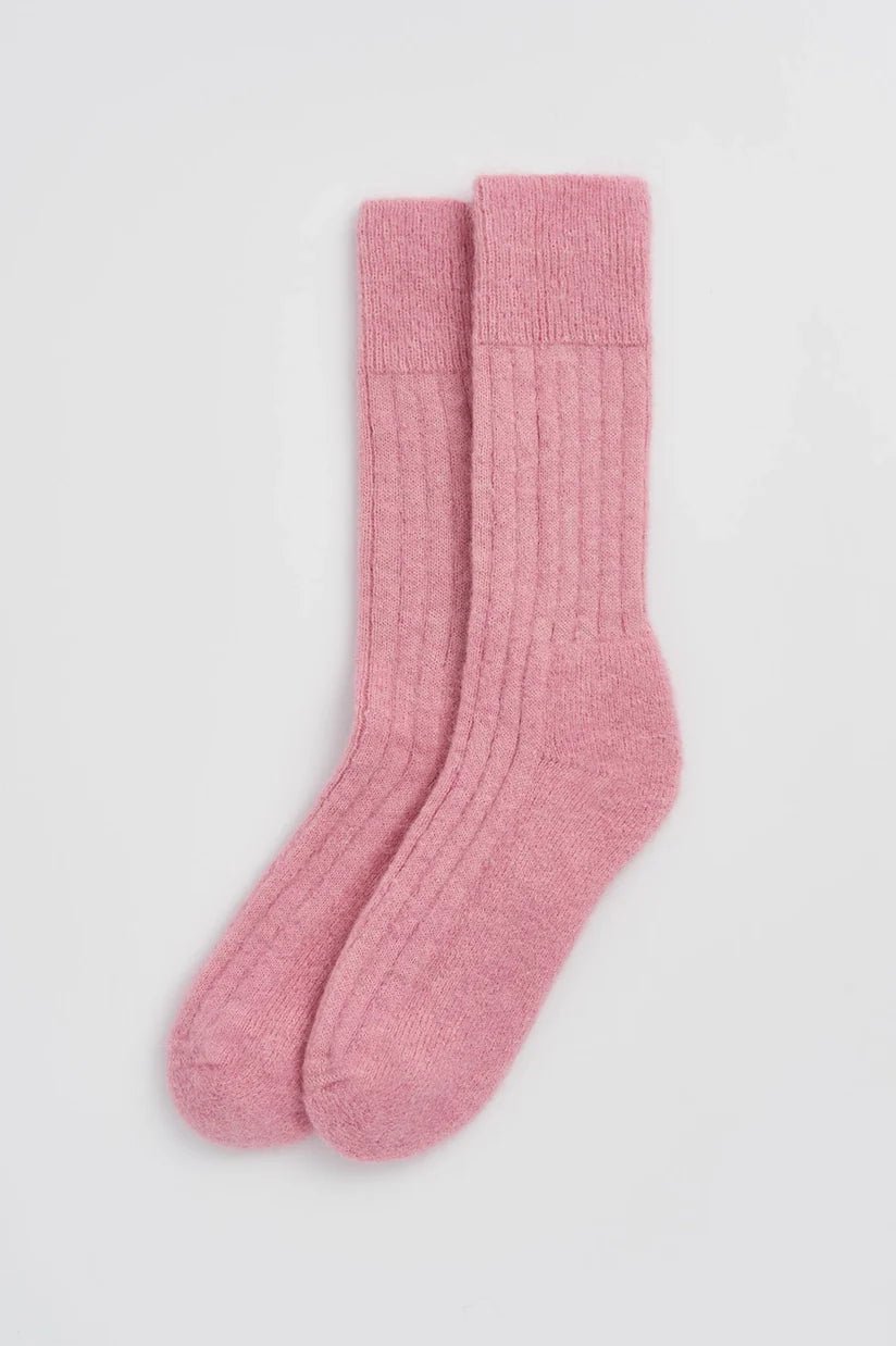 Alpaca Ultra Soft Ribbed Bed Socks - Bascora