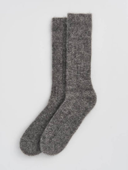 Alpaca Ultra Soft Ribbed Bed Socks - Bascora