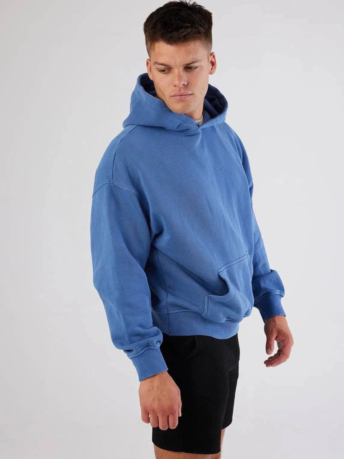 Antibes Heavyweight Hoodie – Blue - Bascora