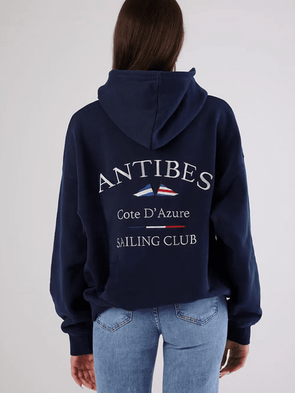 Antibes Heavyweight Hoodie Navy - Bascora