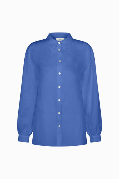 The Gina Oversized Shirt in Klein blue