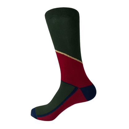 Asymmetric Color Block Socks Collection: 3 pairs Luxury Sock Gift Box - Bascora