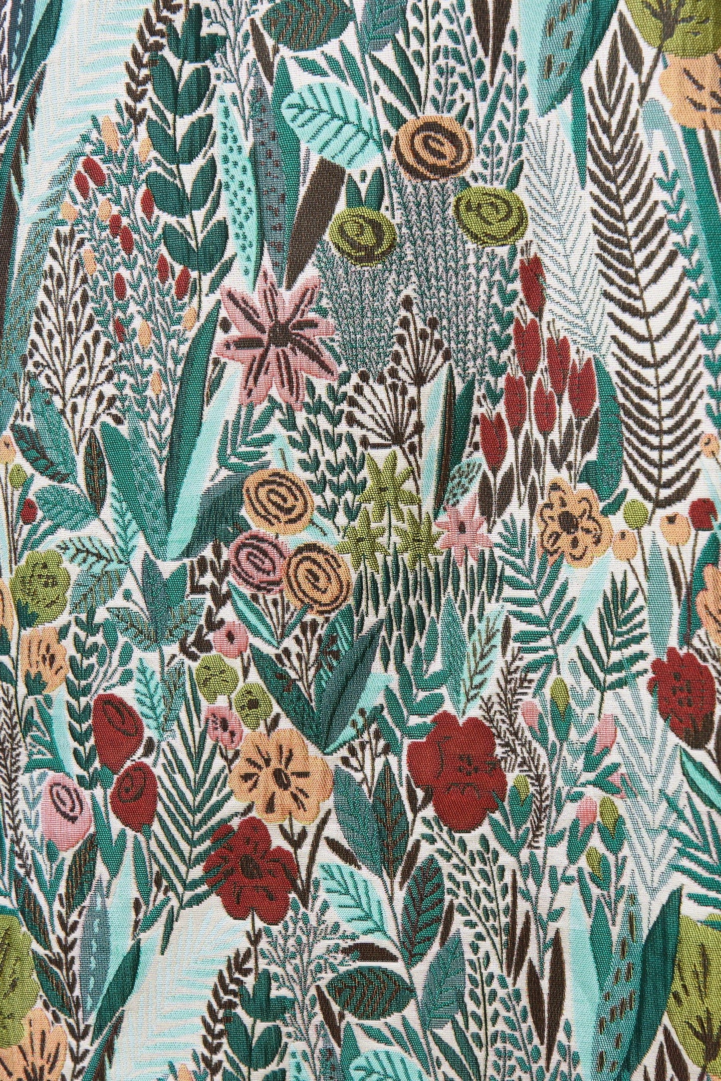 Aubin Jungle Jacquard A-line Mini Skirt - Green - Bascora