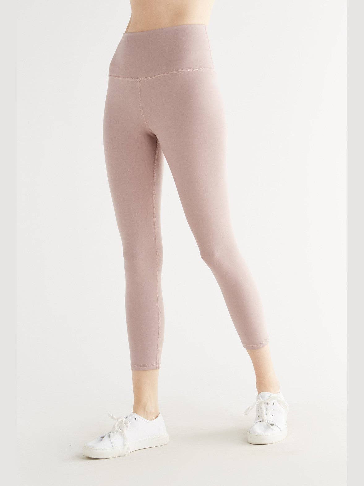 Earth Wardrobe Organic Cotton High-Rise 7/8 Stretch Leggings: Womens