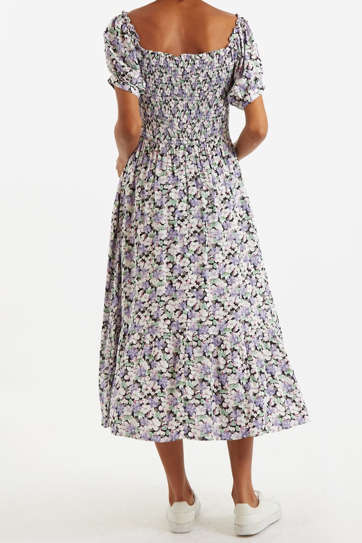 Babette Liseron Shirred Bodice Midi Dress - Bascora