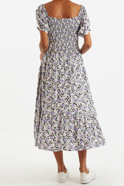 Babette Liseron Shirred Bodice Midi Dress - Bascora