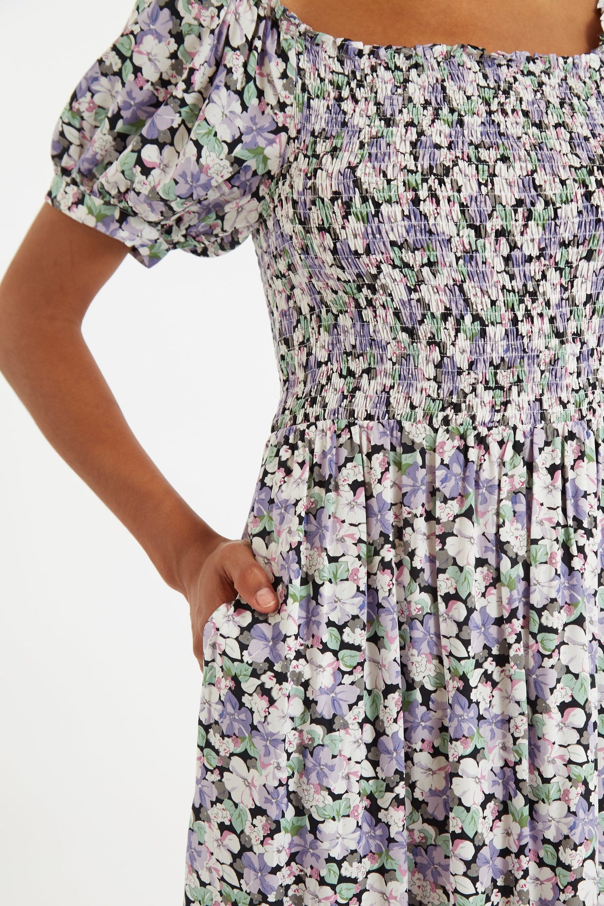 Babette Liseron Shirred Bodice Midi Dress - Bascora