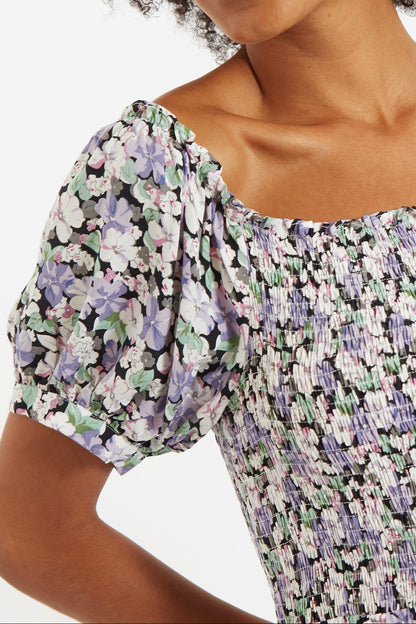 Babette Liseron Shirred Bodice Midi Dress - Bascora