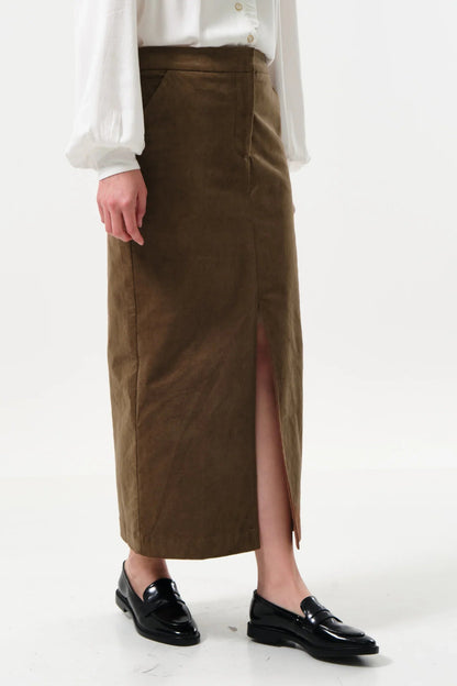 Balthazar Babycord Midi Pencil Skirt – Mole - Bascora