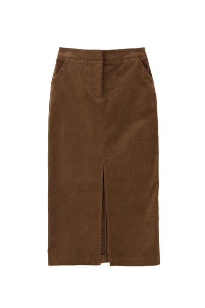 Balthazar Babycord Midi Pencil Skirt – Mole - Bascora