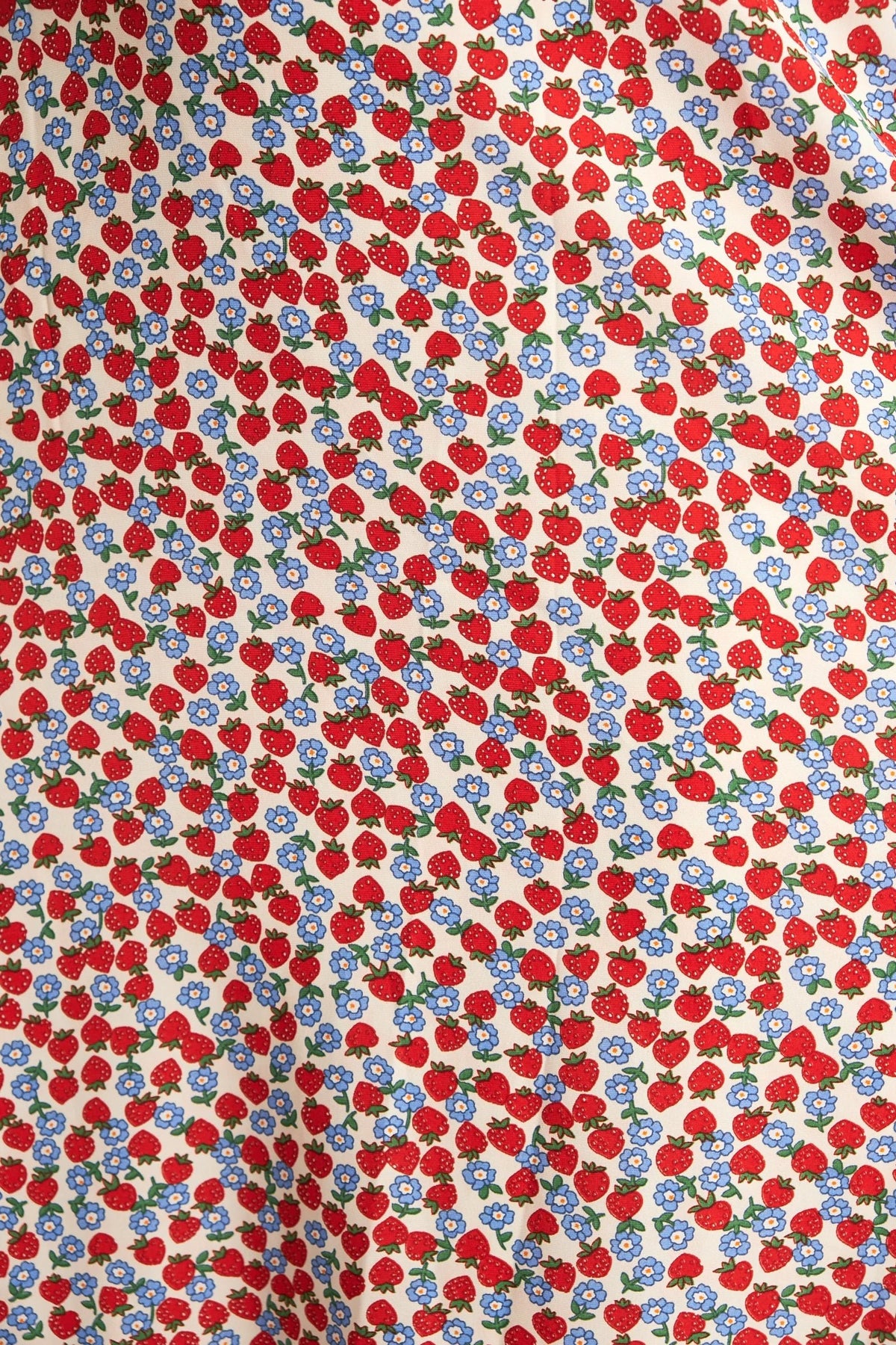 close up Bathilde Strawberry Fields Print Midi Dress