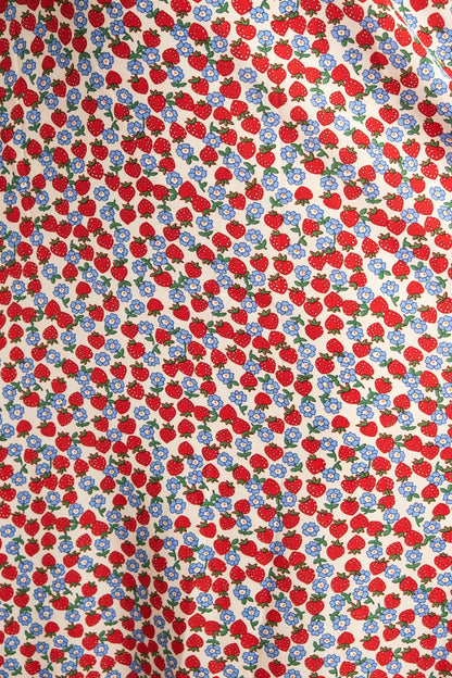 close up Bathilde Strawberry Fields Print Midi Dress