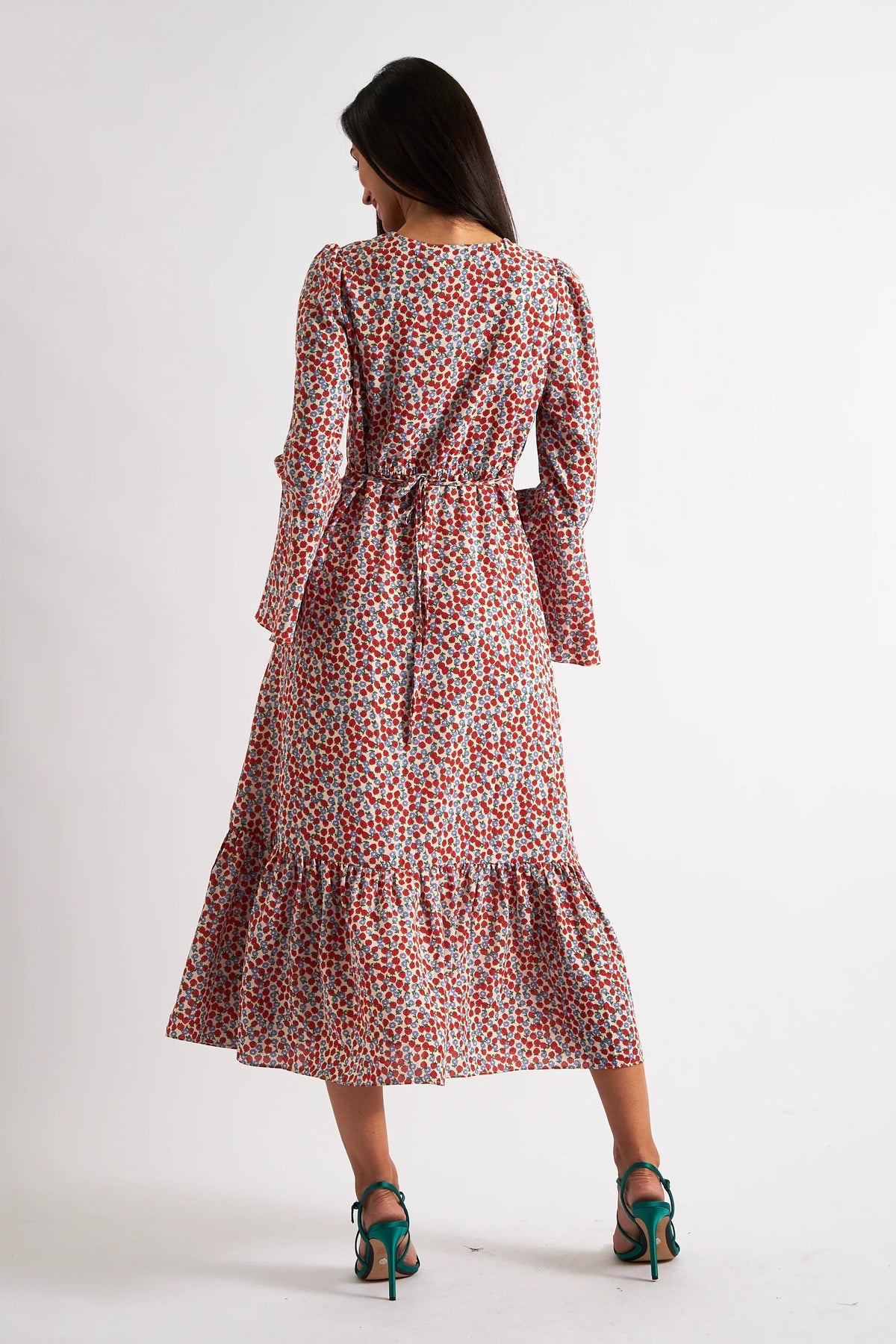 Bathilde Strawberry Fields Print Midi Dress - Bascora