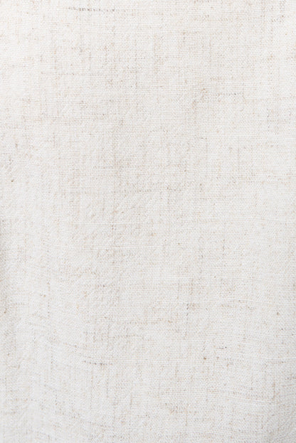Baya Linen Mix Square Neck Midi Dress - Natural - Bascora